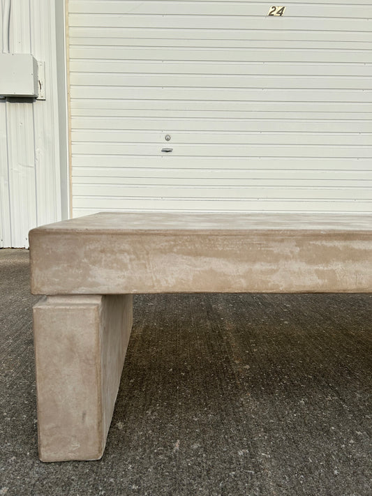 Vintage PostModern Concrete Finish Composite Plaster Coffee Table