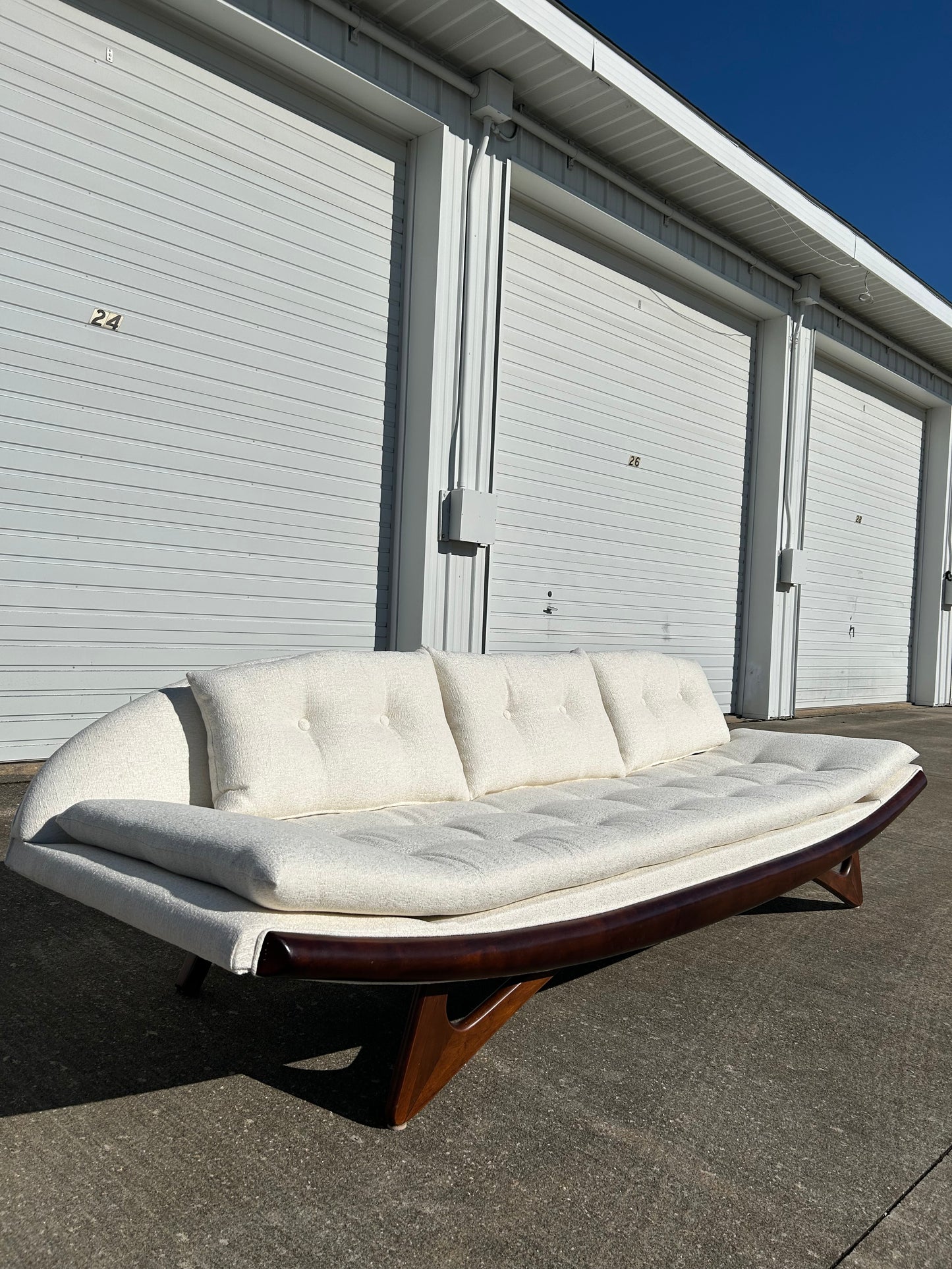 Expertly Restored Adrian Pearsall Armless Gondola Sofa for Craft Associates