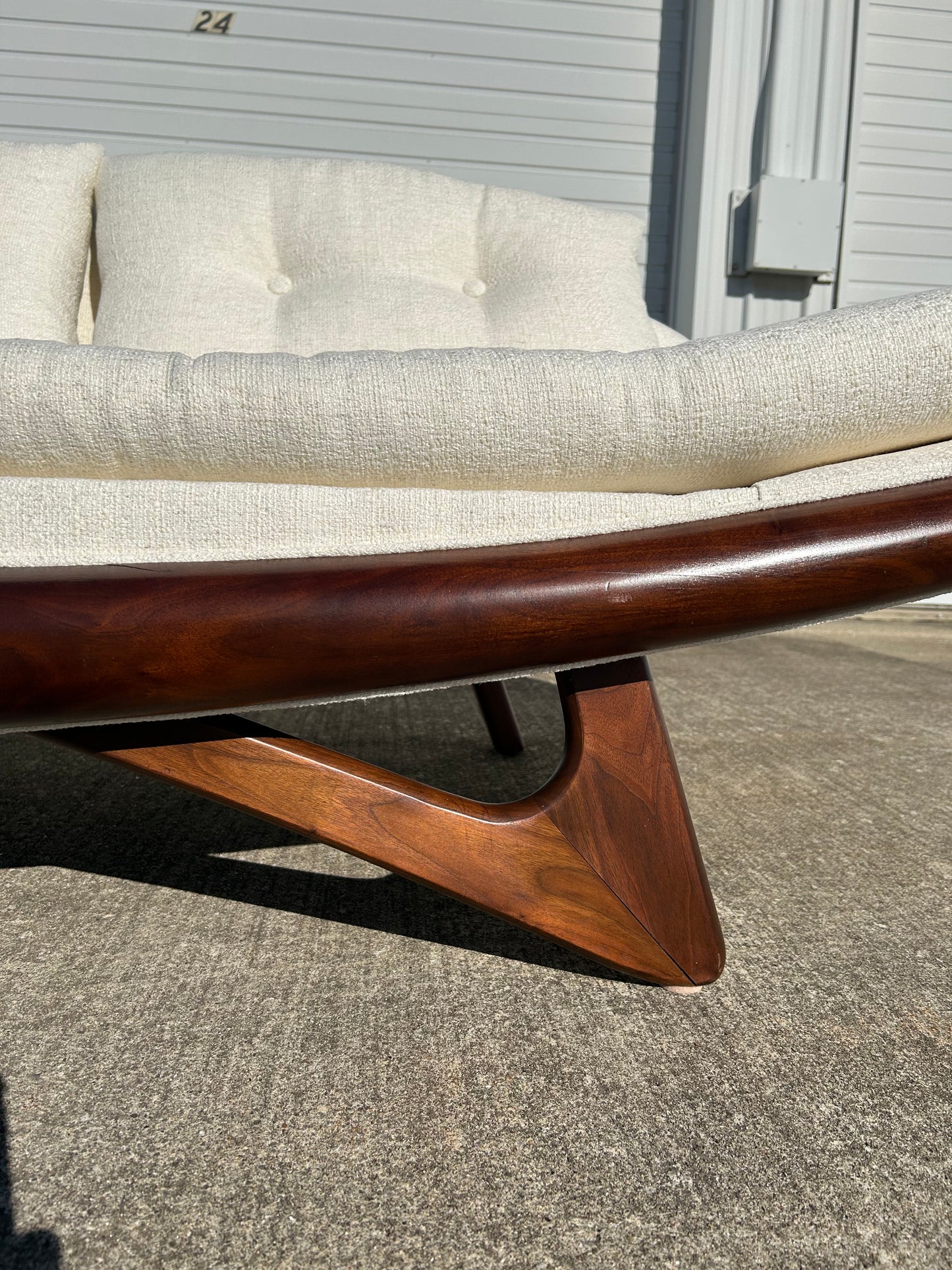 Expertly Restored Adrian Pearsall Armless Gondola Sofa for Craft Associates