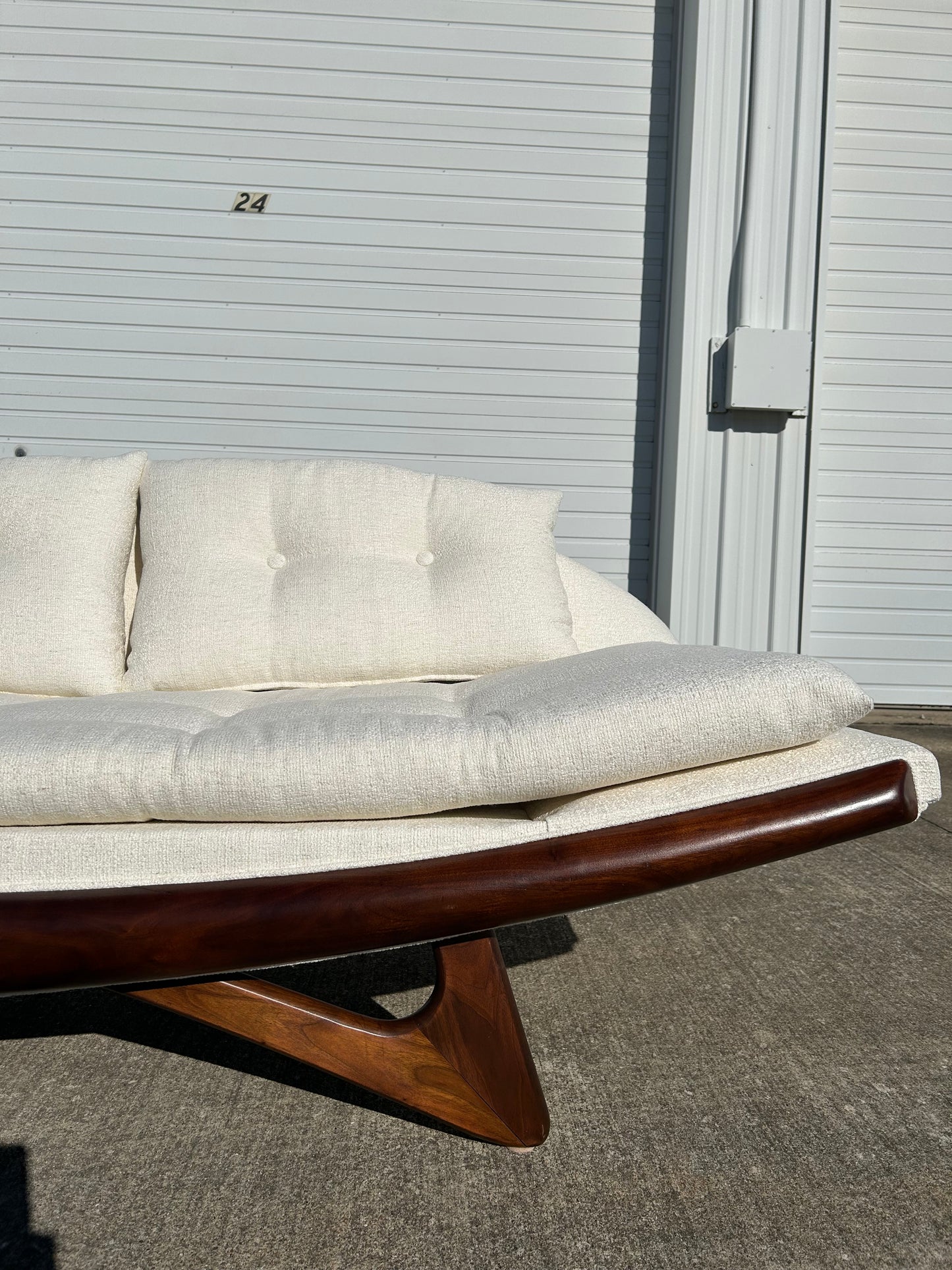 Expertly Restored Adrian Pearsall Armless Gondola Sofa for Craft Associates