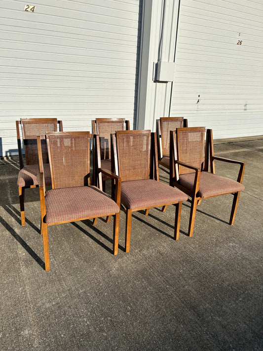 Set of 6 MCM Cane Back Dining Chairs by Drexel