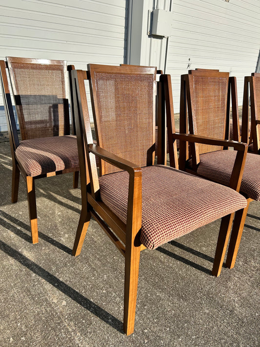 Set of 6 MCM Cane Back Dining Chairs by Drexel