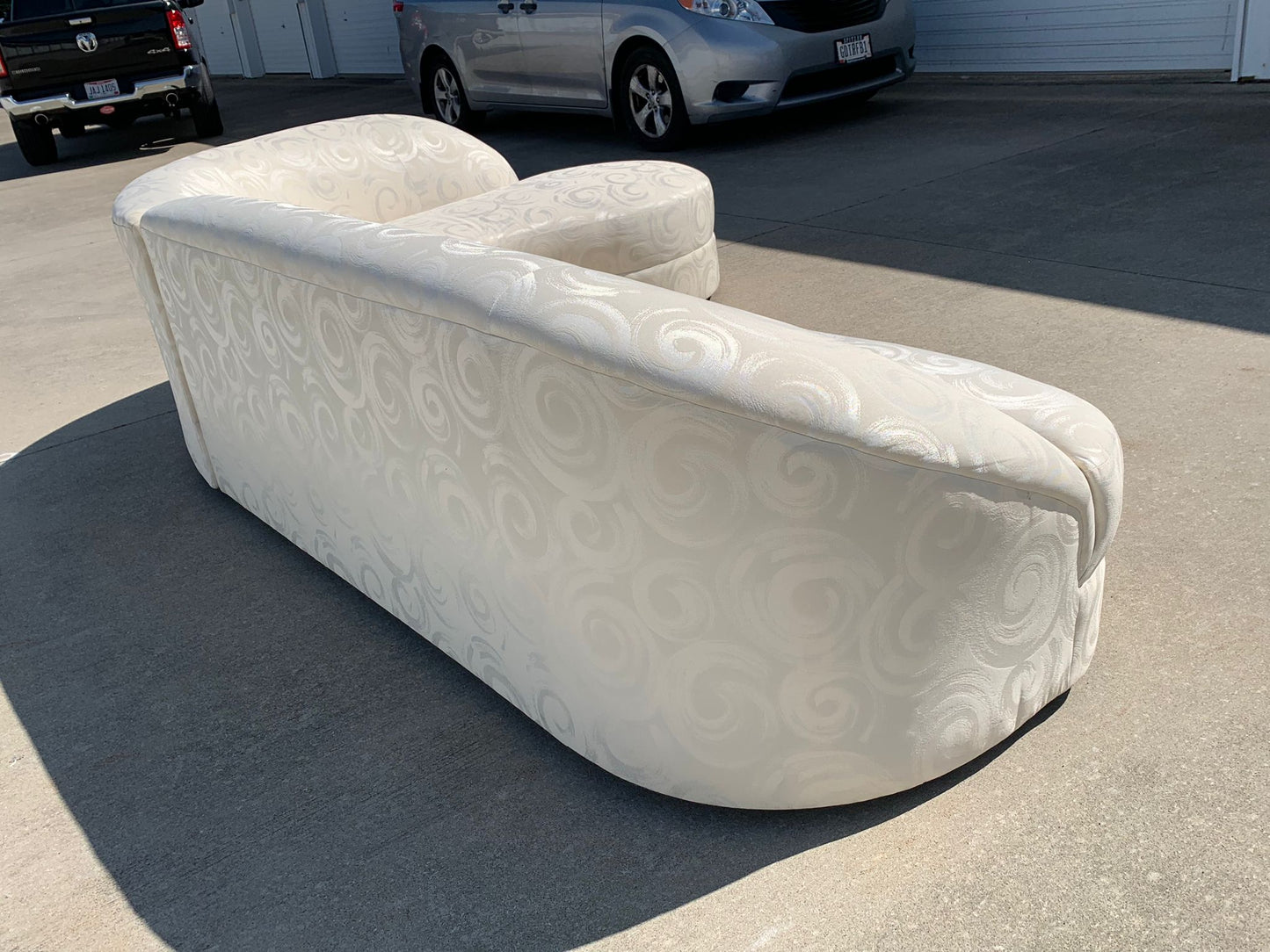 Vintage Large Two-Piece Postmodern Curved Sectional