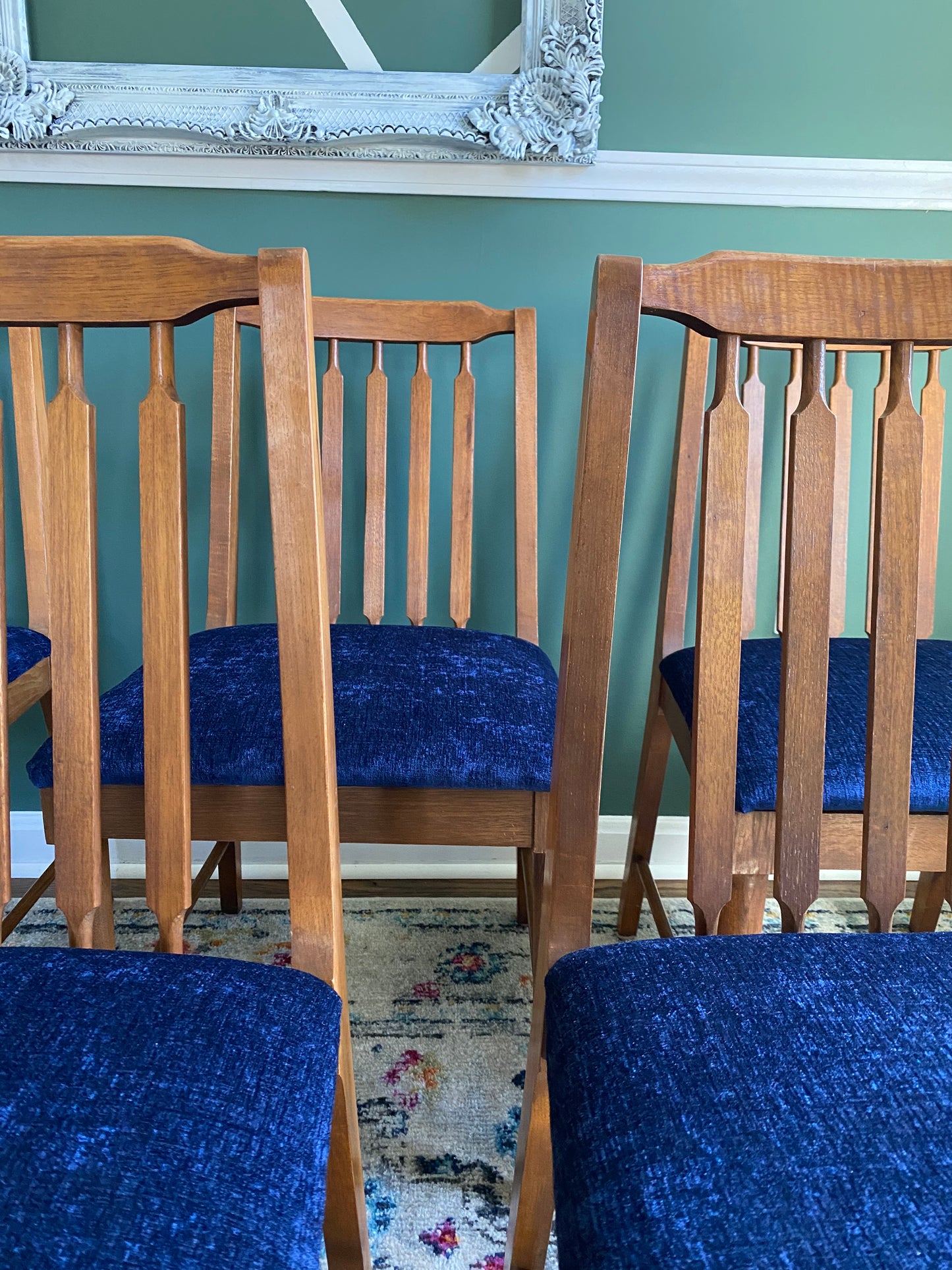 Set of 6 Mid-Century Modern Keller Style Wood Dining Chairs