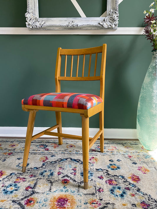 Reupholstered Mid-Century Modern Blonde Accent Chair by Liberty Chair Co.