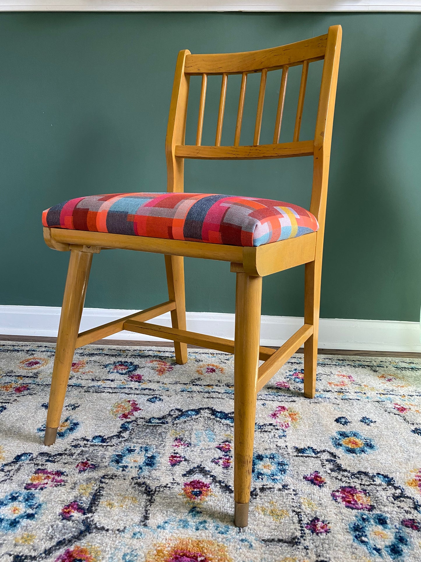 Reupholstered Mid-Century Modern Blonde Accent Chair by Liberty Chair Co.