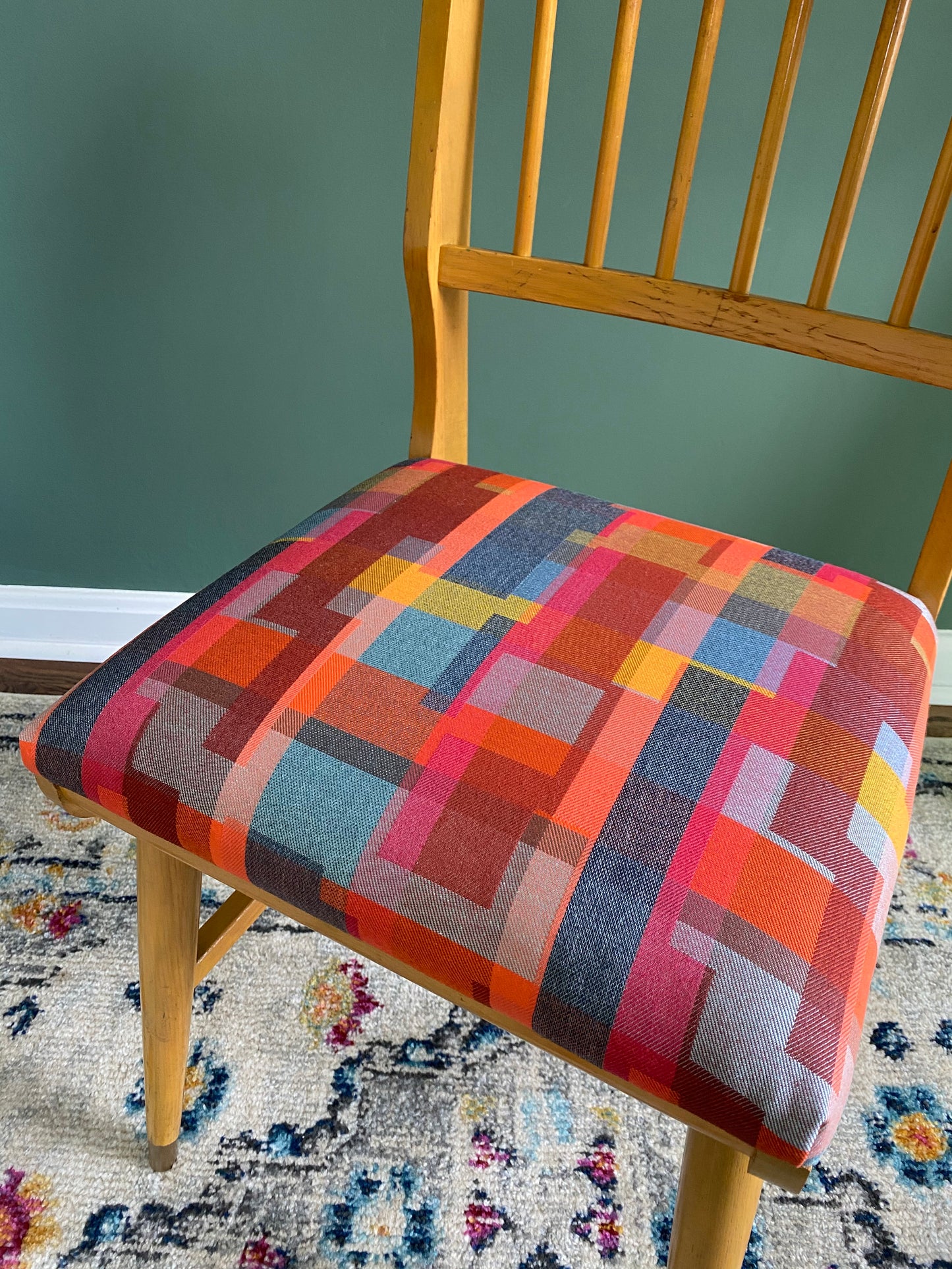 Reupholstered Mid-Century Modern Blonde Accent Chair by Liberty Chair Co.