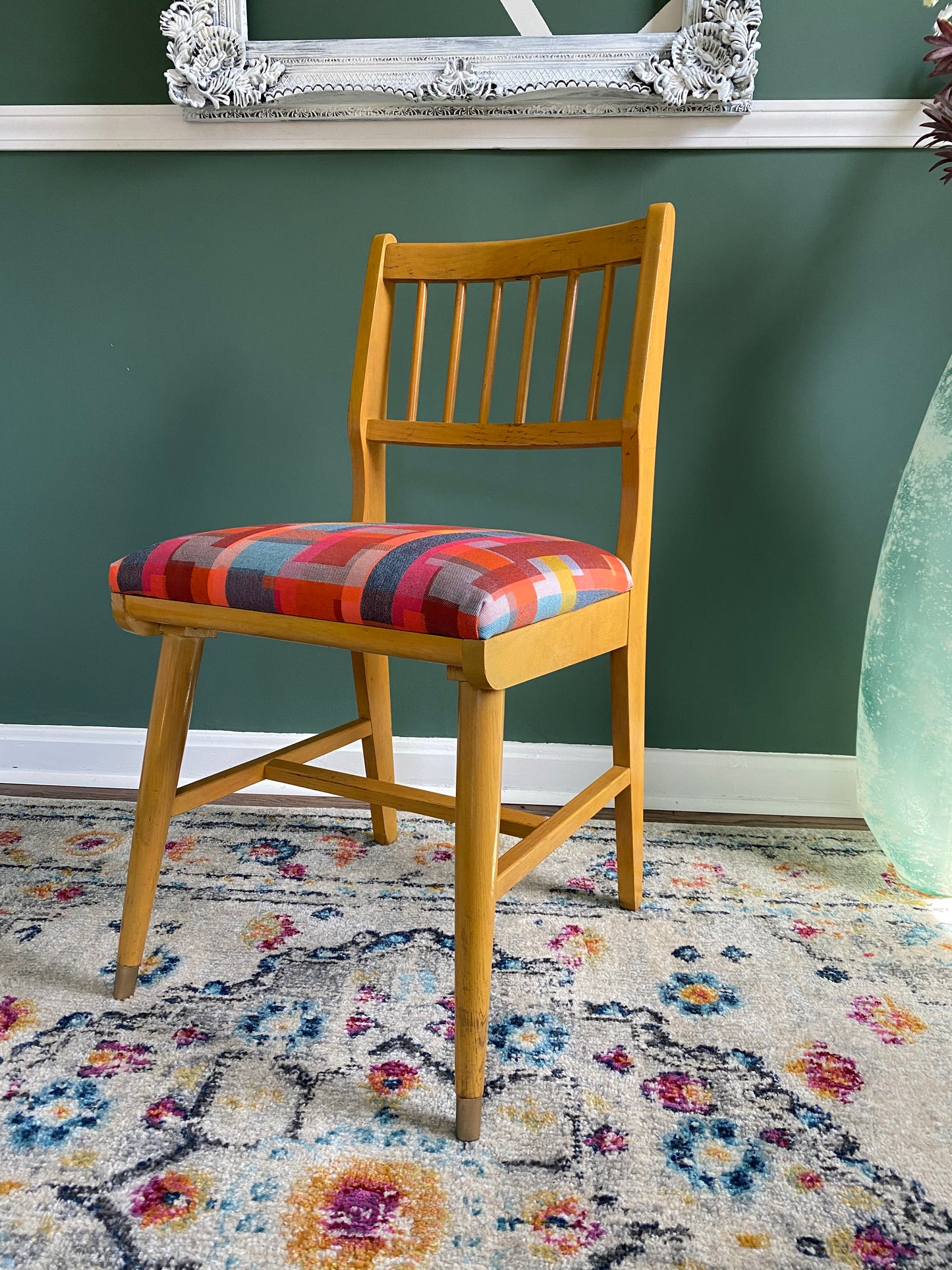 Reupholstered Mid-Century Modern Blonde Accent Chair by Liberty Chair Co.