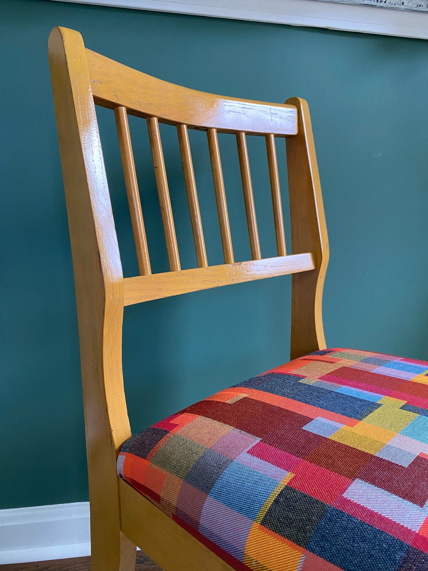 Reupholstered Mid-Century Modern Blonde Accent Chair by Liberty Chair Co.