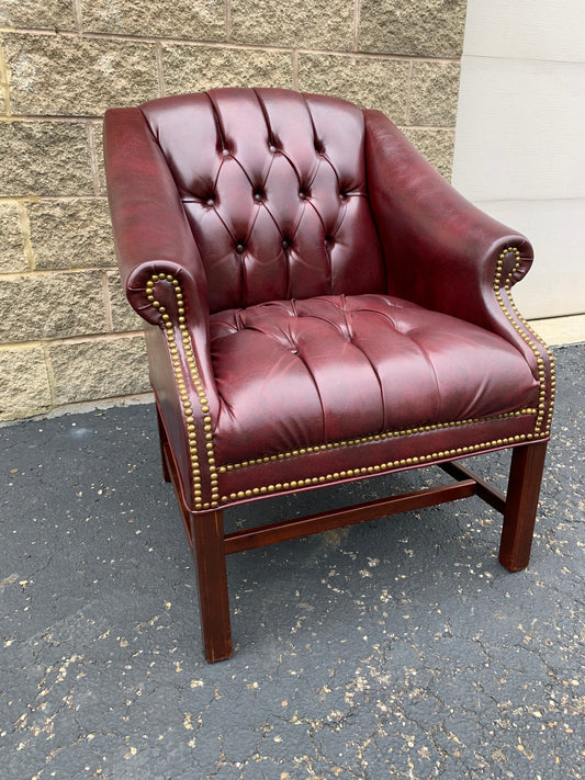 Faux-Leather Tufted Lounge Chair