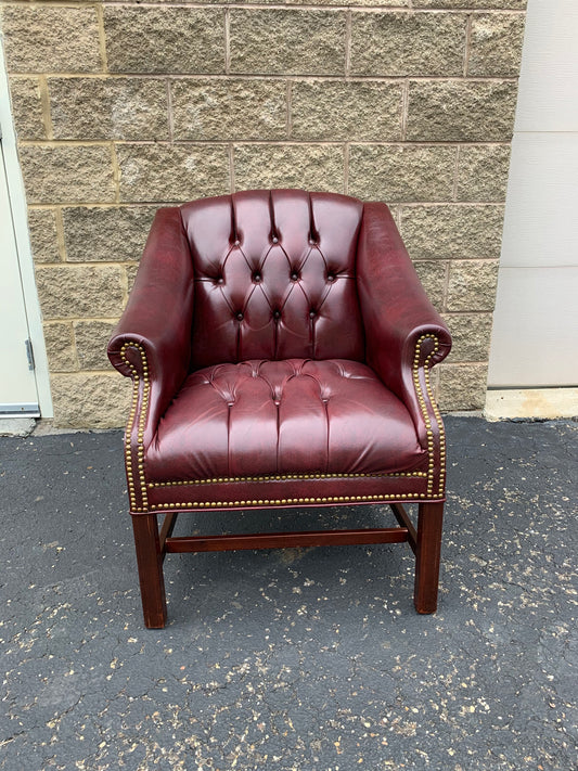 Faux-Leather Tufted Lounge Chair
