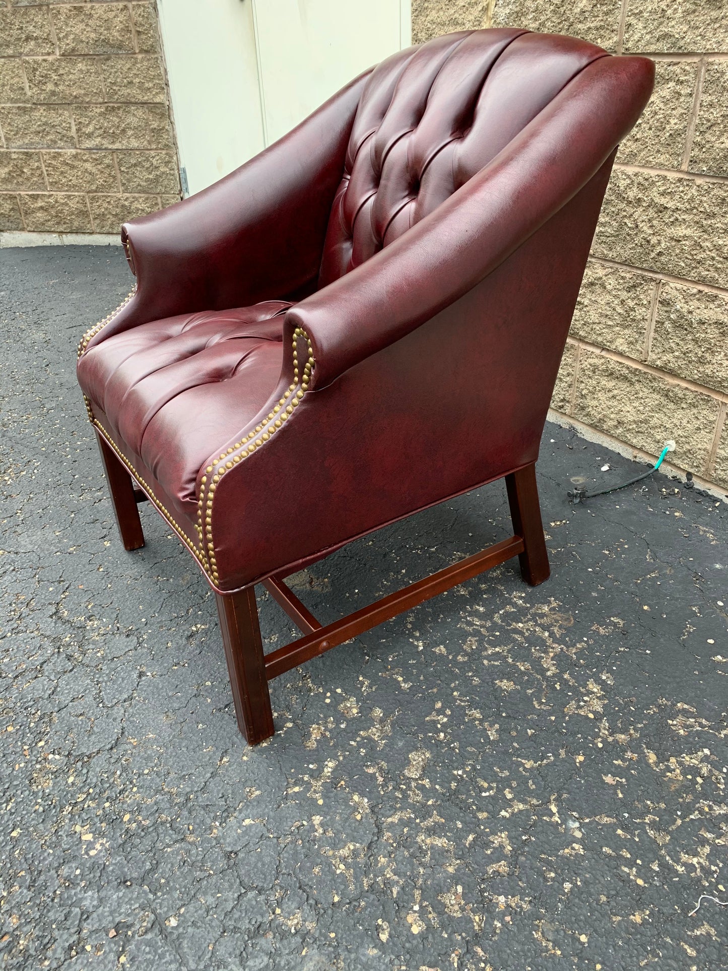 Faux-Leather Tufted Lounge Chair