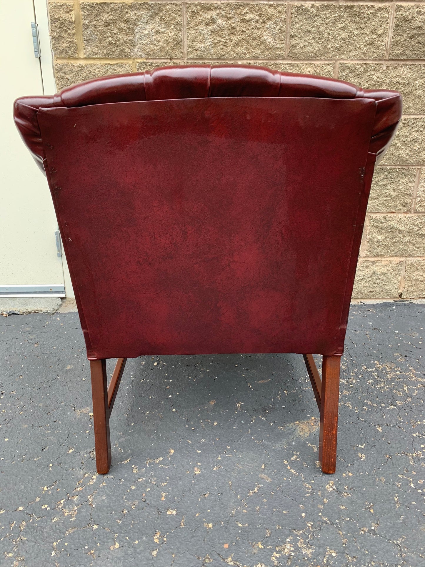 Faux-Leather Tufted Lounge Chair