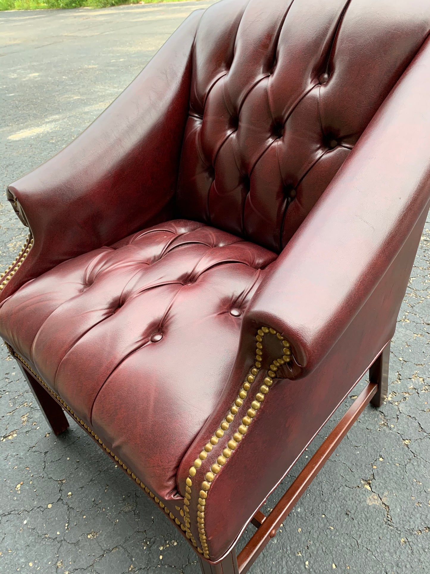 Faux-Leather Tufted Lounge Chair