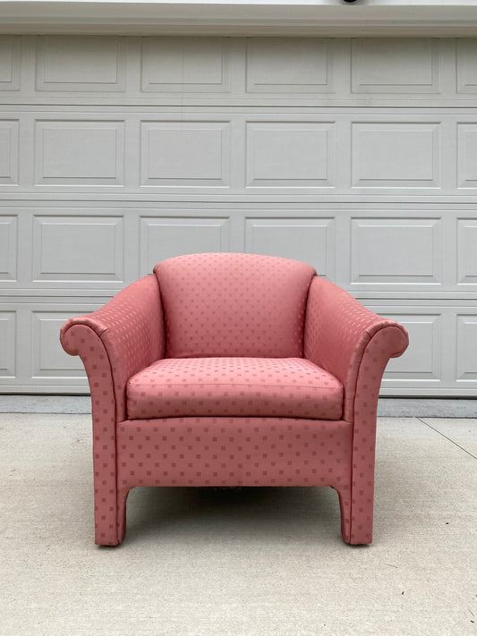 Pink Post-Modern Parsons Lounge Chair