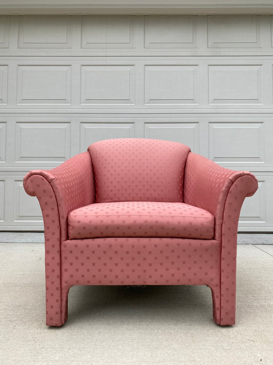 Pink Post-Modern Parsons Lounge Chair