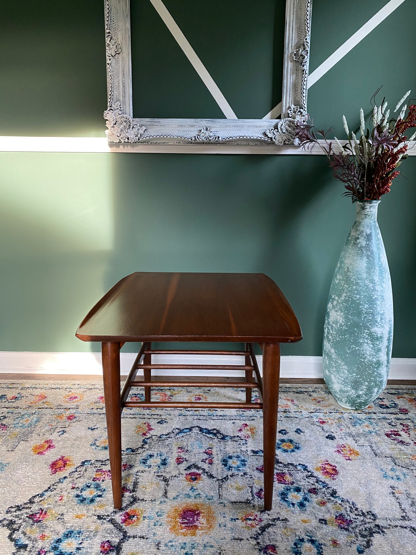 Refinished Mid-Century Modern Danish End Table with Lip by Bassett