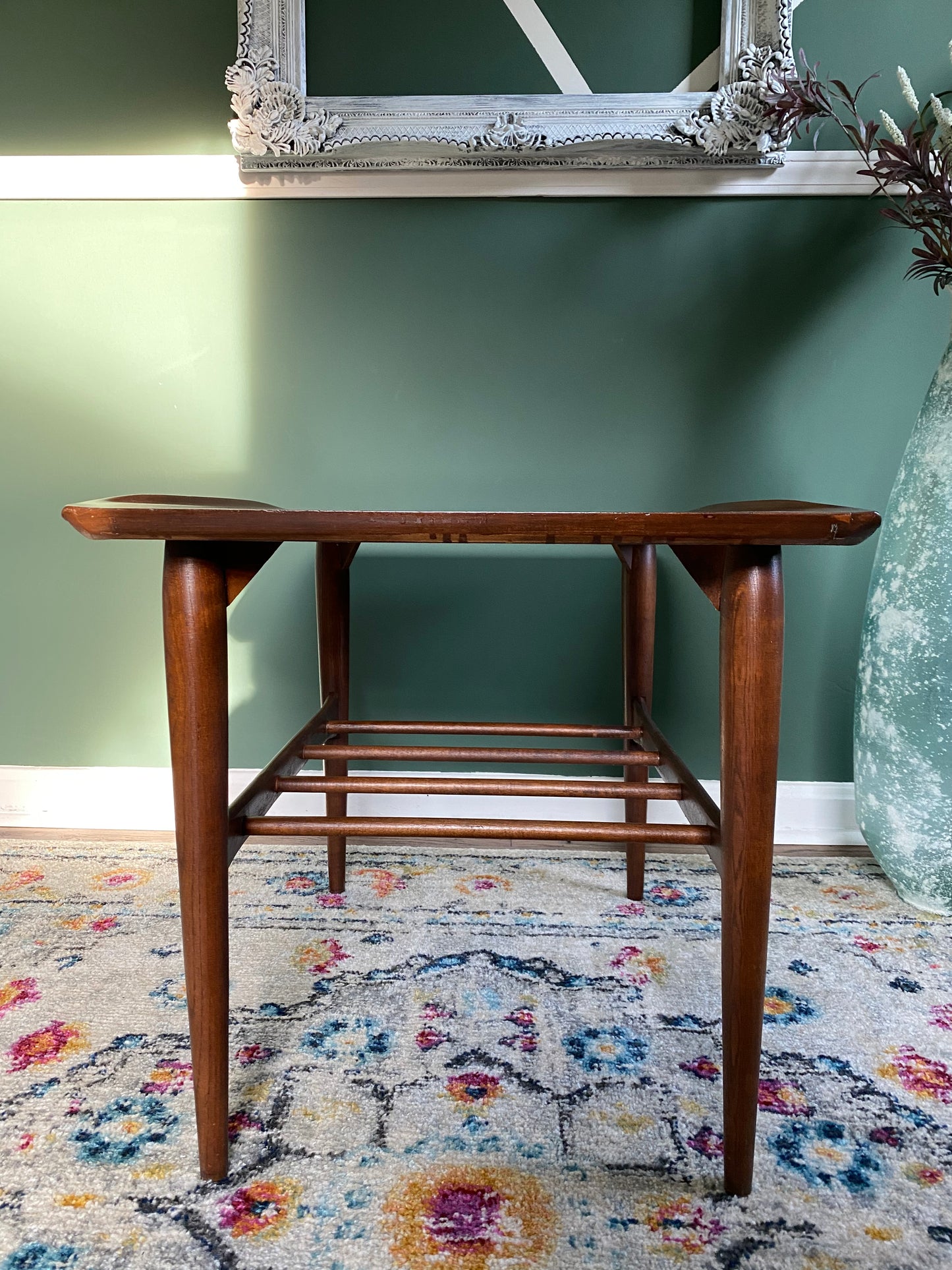 Refinished Mid-Century Modern Danish End Table with Lip by Bassett