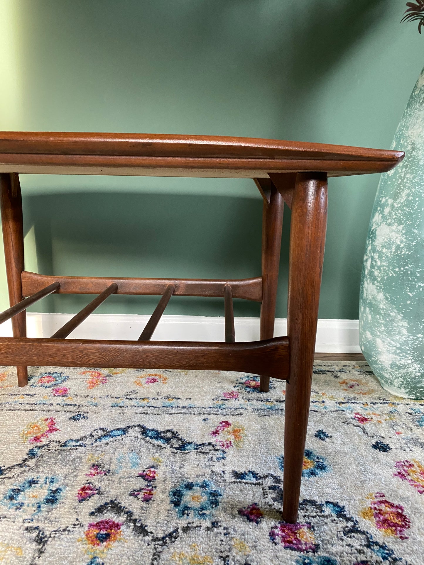 Refinished Mid-Century Modern Danish End Table with Lip by Bassett