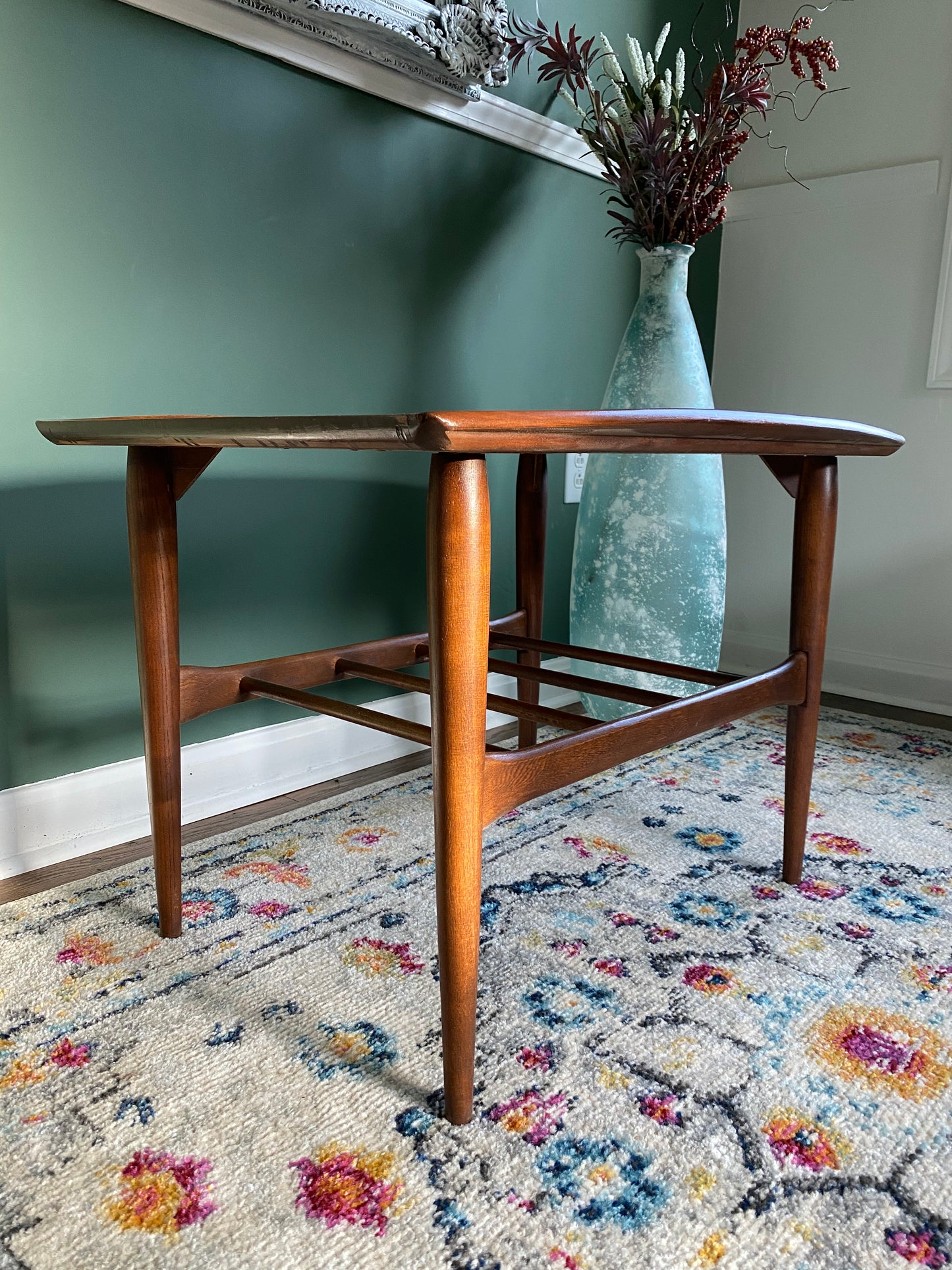 Refinished Mid-Century Modern Danish End Table with Lip by Bassett