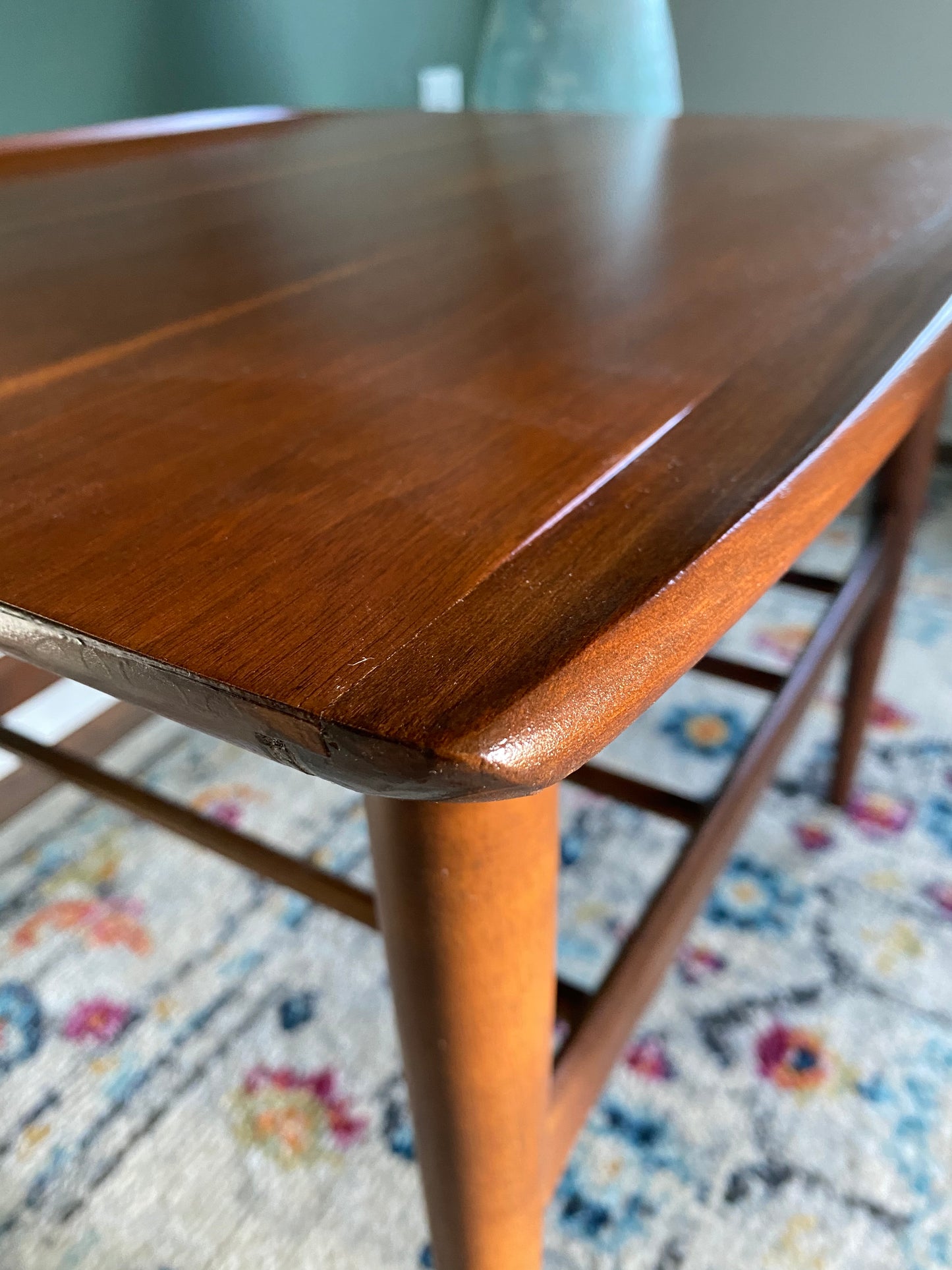 Refinished Mid-Century Modern Danish End Table with Lip by Bassett