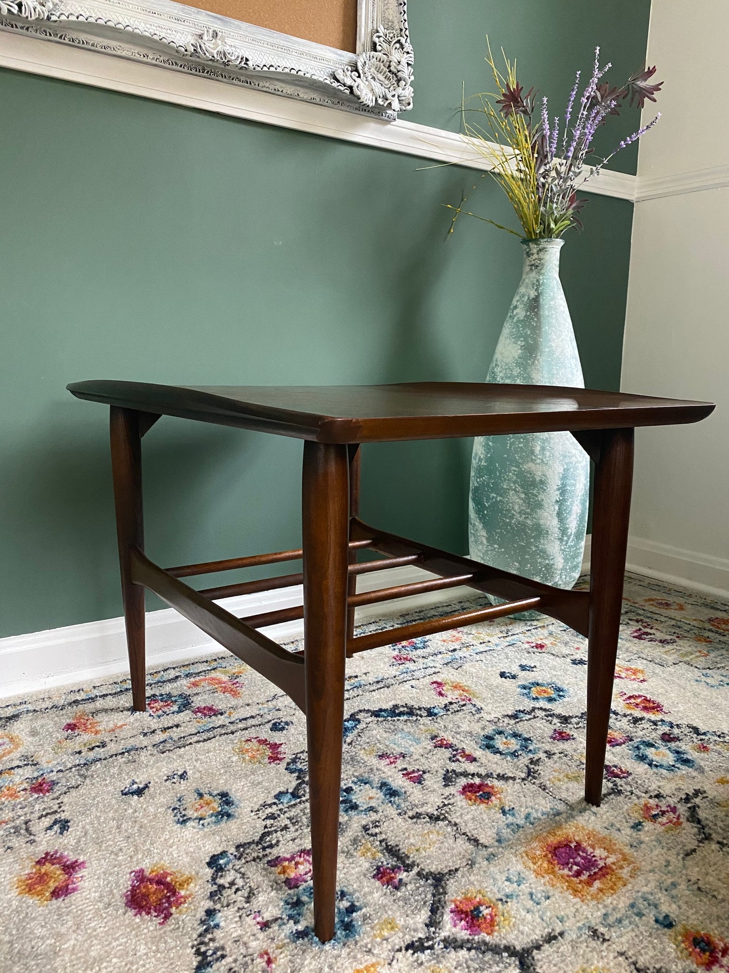 Rare Mid-Century Modern Danish End Table W/ Lip by Bassett