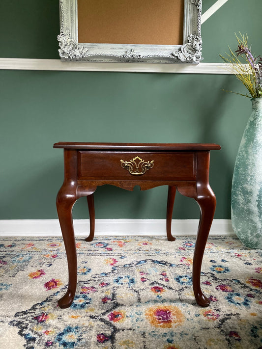 Late 20th Century Bassett End Table/Nightstand Solid Cherry
