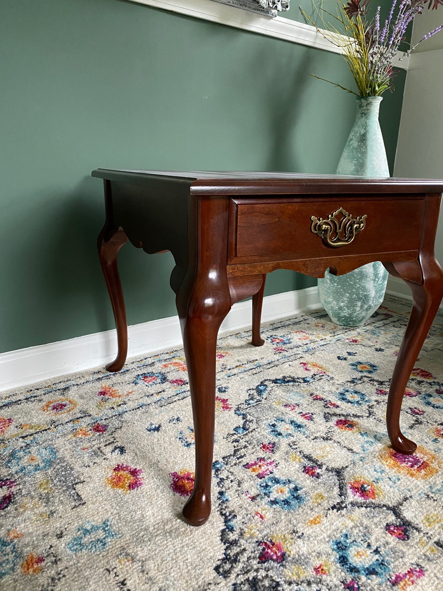 Late 20th Century Bassett End Table/Nightstand Solid Cherry