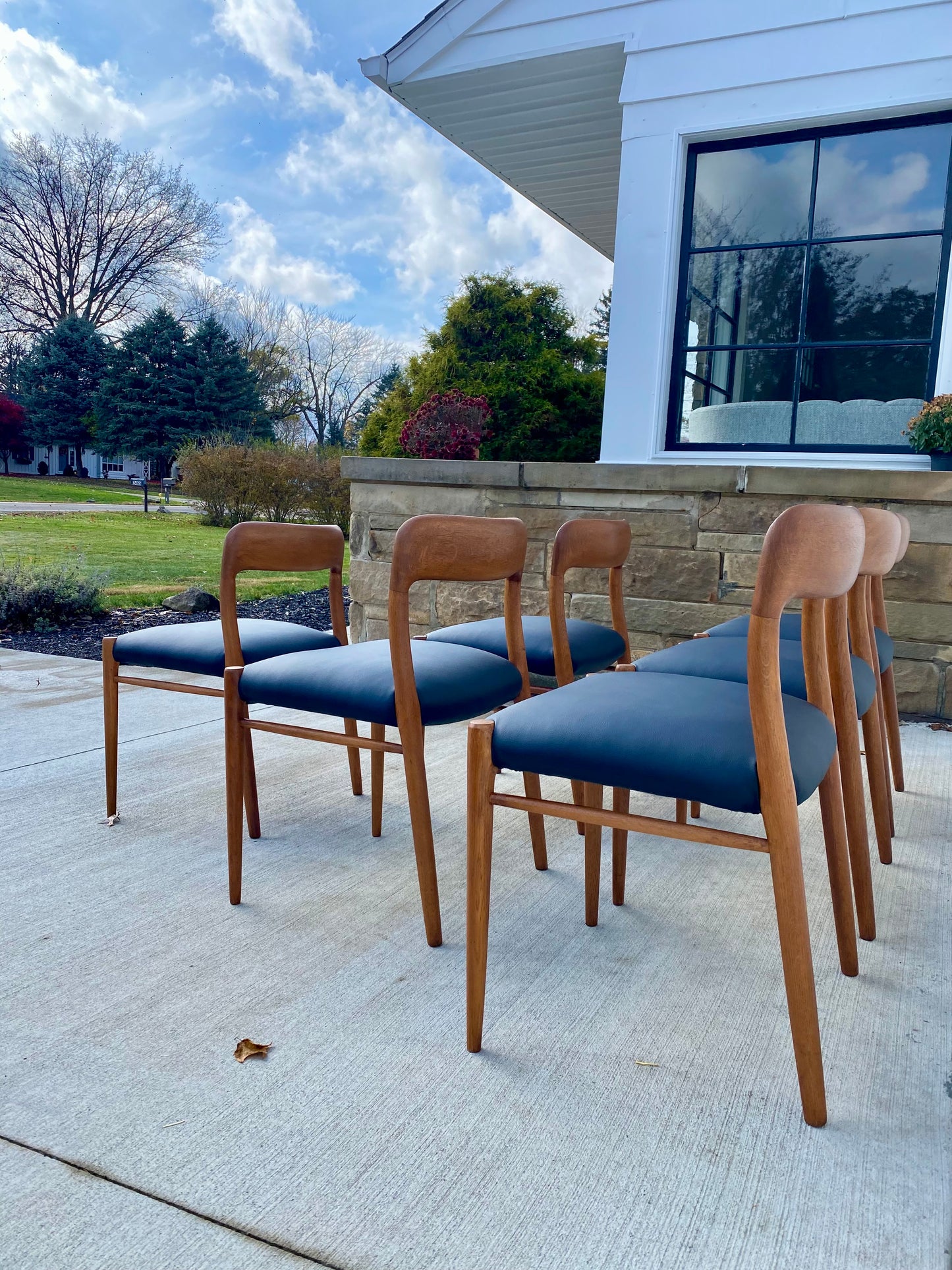 Set of Six Danish Modern Niels Moller No. 75 Teak Dining Chairs