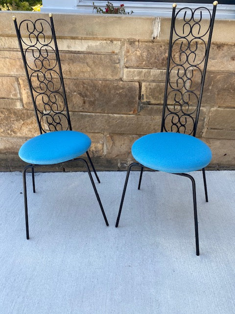 Pair of Vintage Arthur Umanoff Wrought Iron Chairs