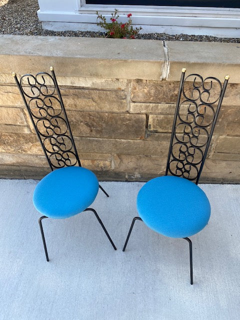 Pair of Vintage Arthur Umanoff Wrought Iron Chairs