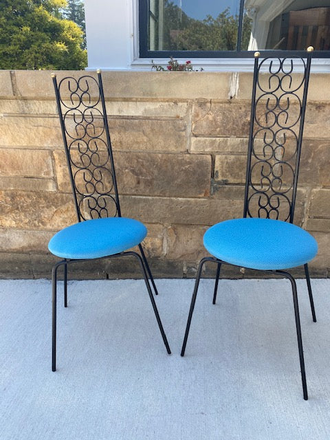 Pair of Vintage Arthur Umanoff Wrought Iron Chairs