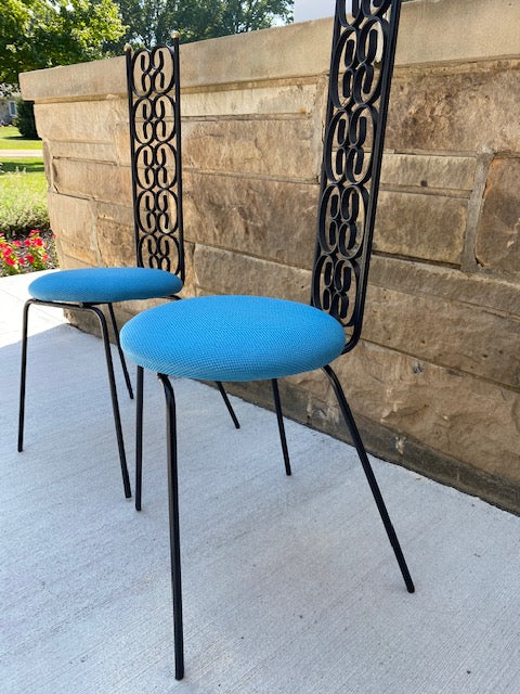 Pair of Vintage Arthur Umanoff Wrought Iron Chairs