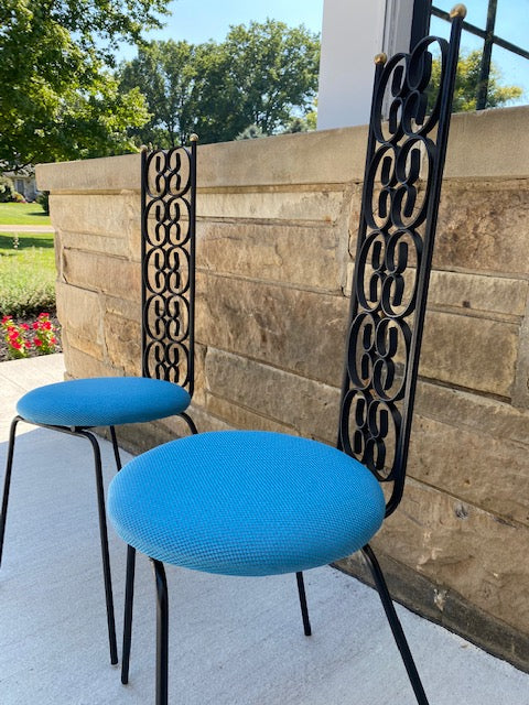 Pair of Vintage Arthur Umanoff Wrought Iron Chairs