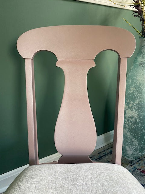 Small Pink Painted Reupholstered Rocking Chair for Nursery Room