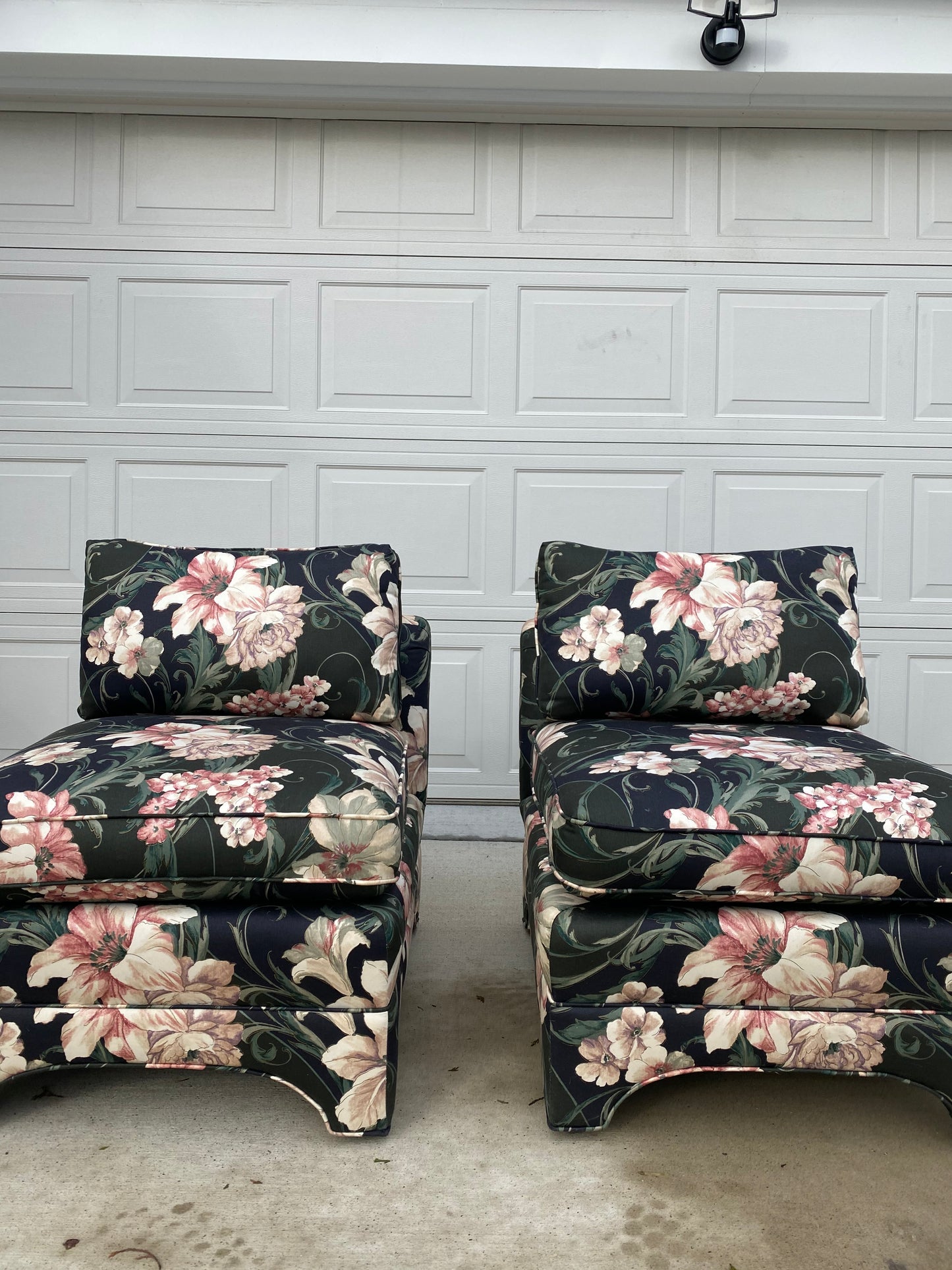 Pair of Century Lounge Chairs in Floral Print