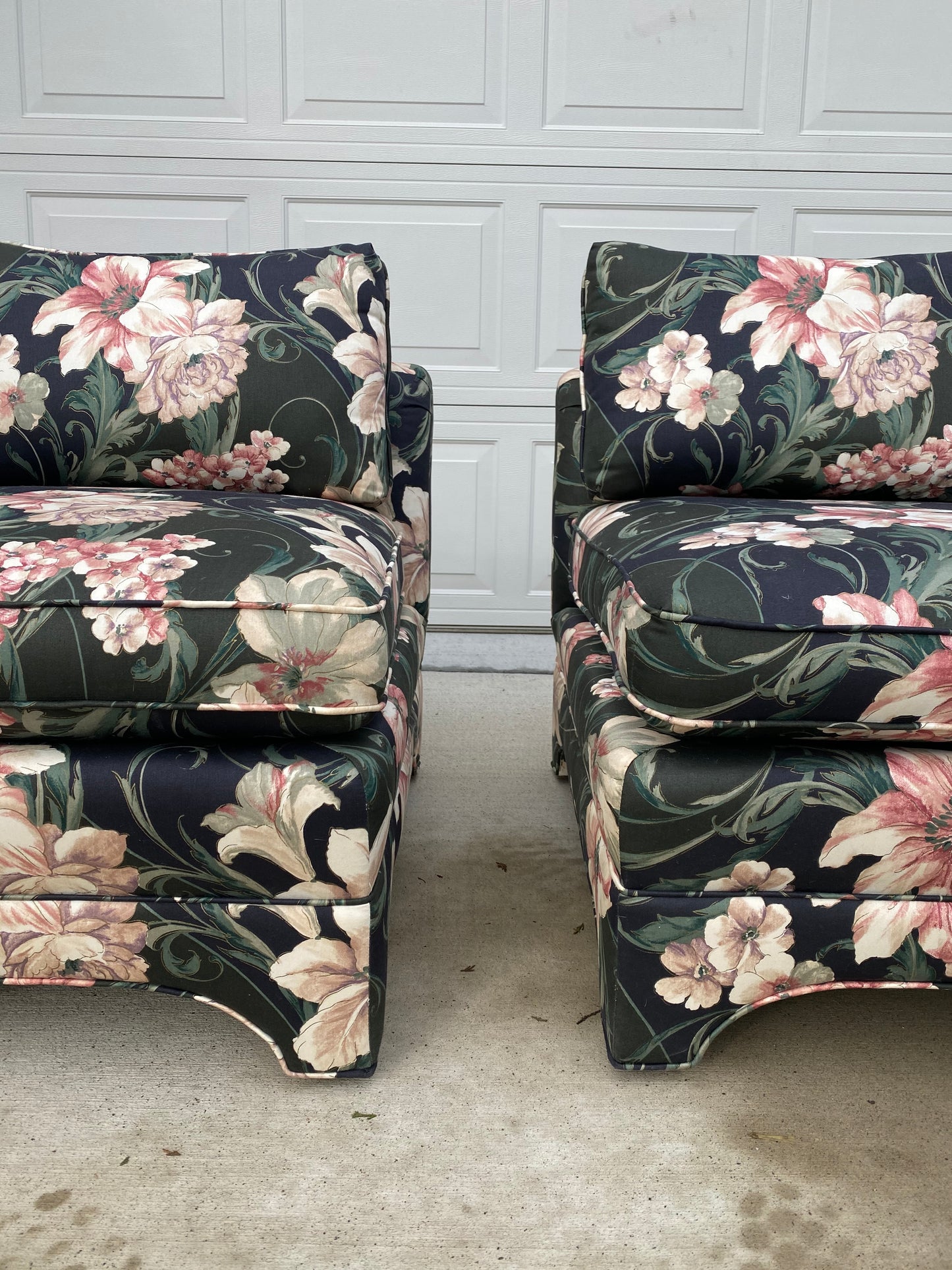 Pair of Century Lounge Chairs in Floral Print