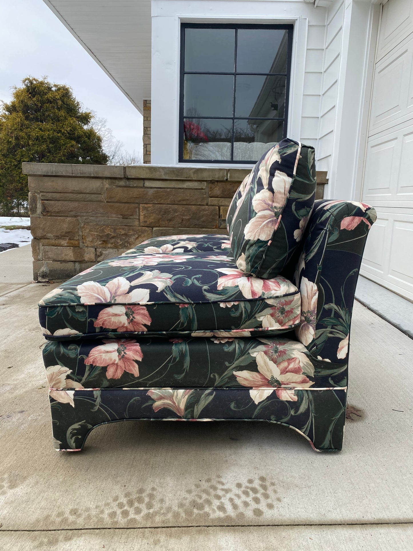 Pair of Century Lounge Chairs in Floral Print