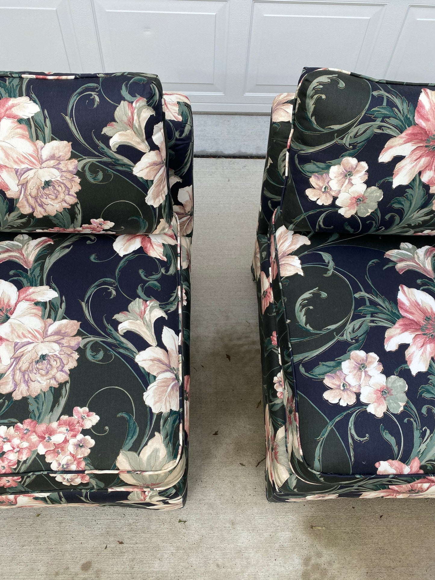 Pair of Century Lounge Chairs in Floral Print