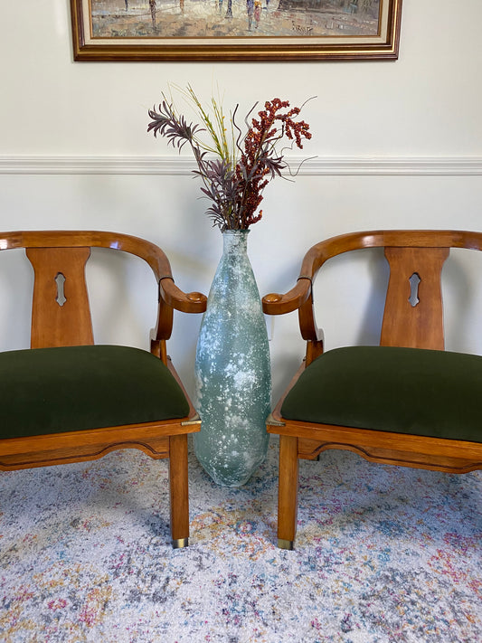 Pair of Mid-Century James Mont Style Ming Chinoiserie Accent Chairs