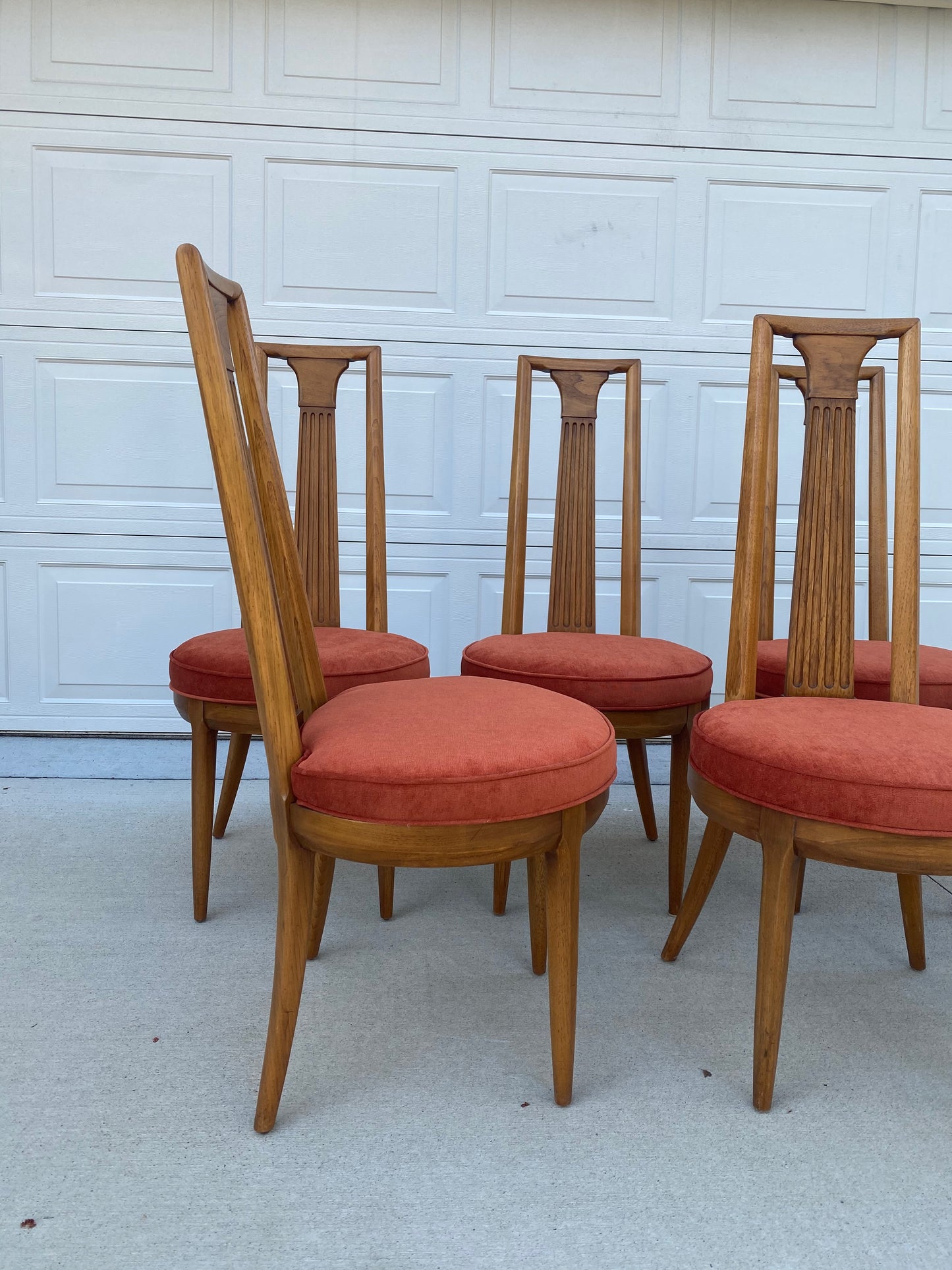 Reupholstered Set of 6 1960s Tomlinson “Sophisticate Collection” No.63 Dining Chairs