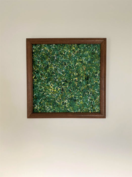 Vintage Square Frame with Green Emerald Lapis Fabric