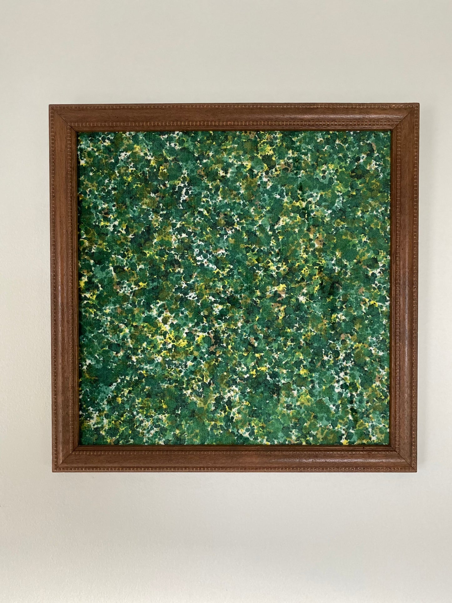 Vintage Square Frame with Green Emerald Lapis Fabric