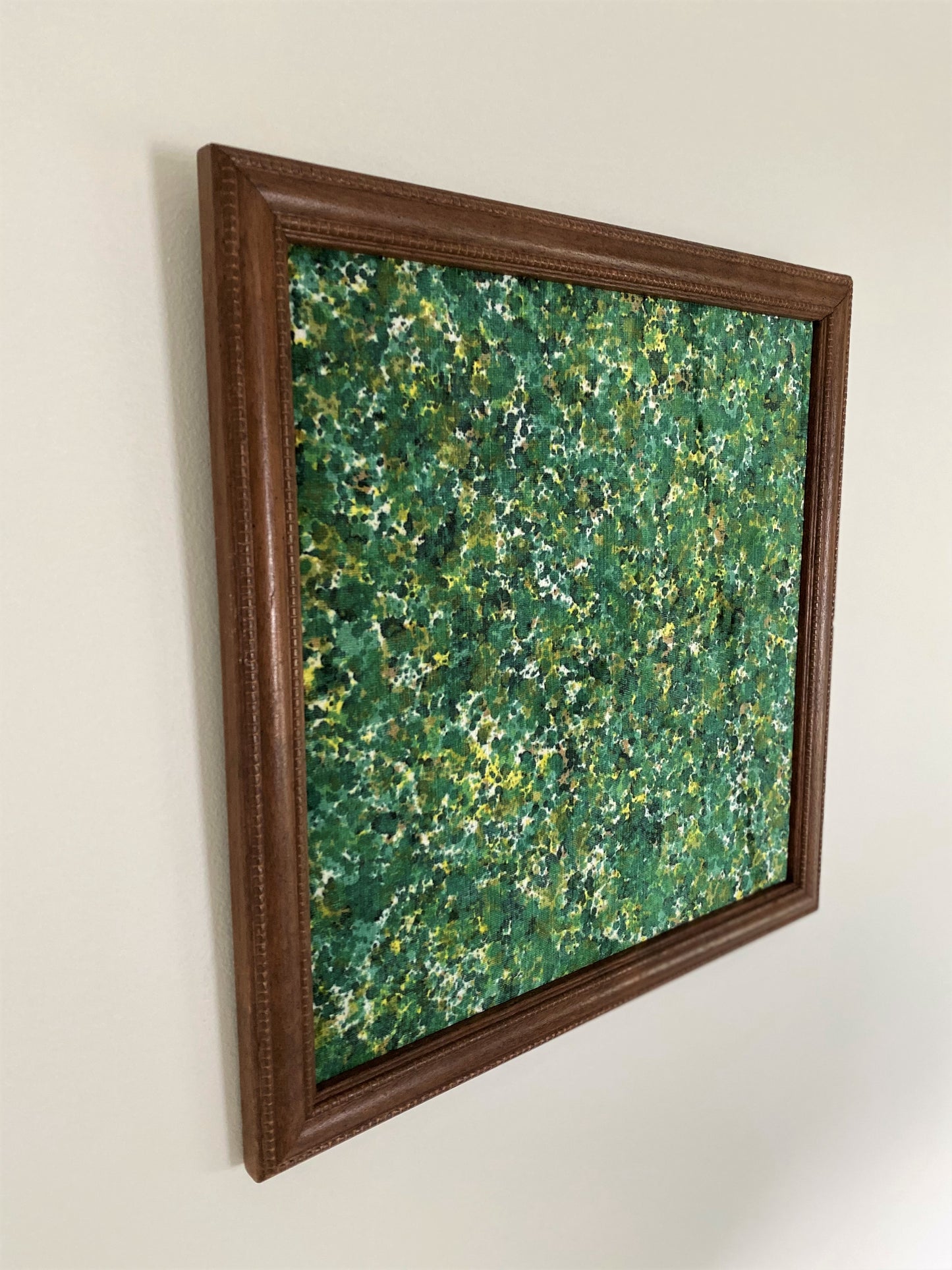 Vintage Square Frame with Green Emerald Lapis Fabric