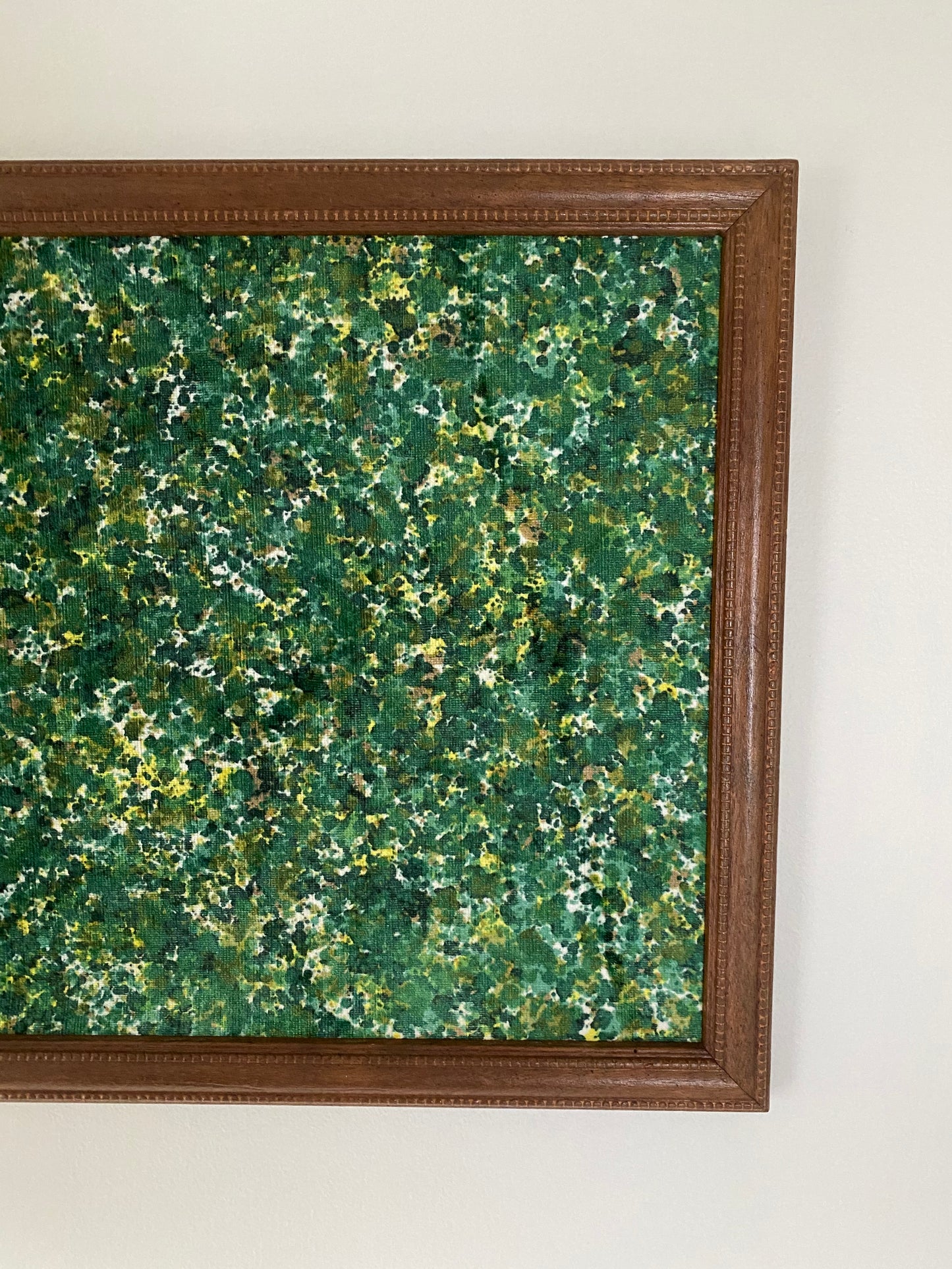 Vintage Square Frame with Green Emerald Lapis Fabric