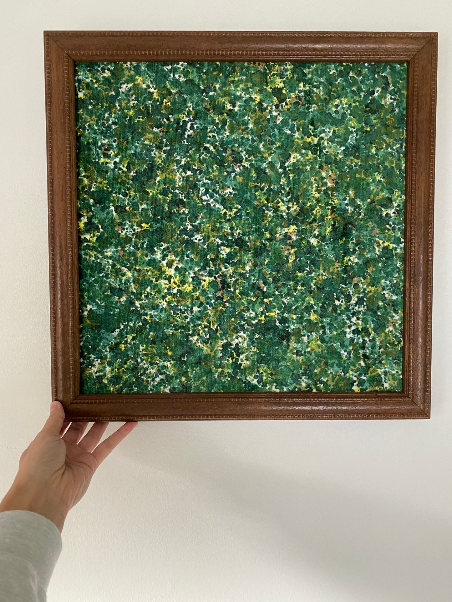 Vintage Square Frame with Green Emerald Lapis Fabric