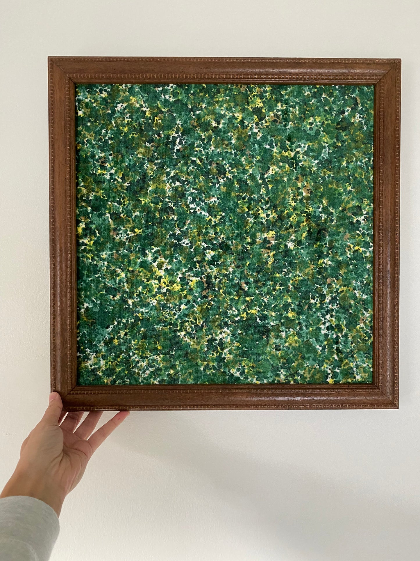 Vintage Square Frame with Green Emerald Lapis Fabric