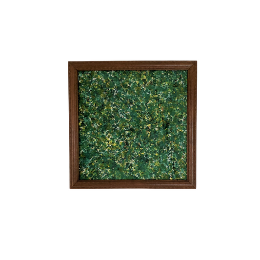 Vintage Square Frame with Green Emerald Lapis Fabric